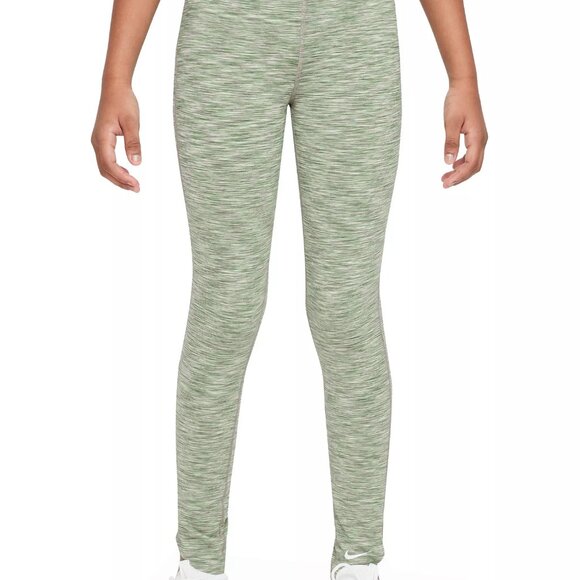 Nike Girls' Dri-FIT One Tights Oil Green - Picture 1 of 2